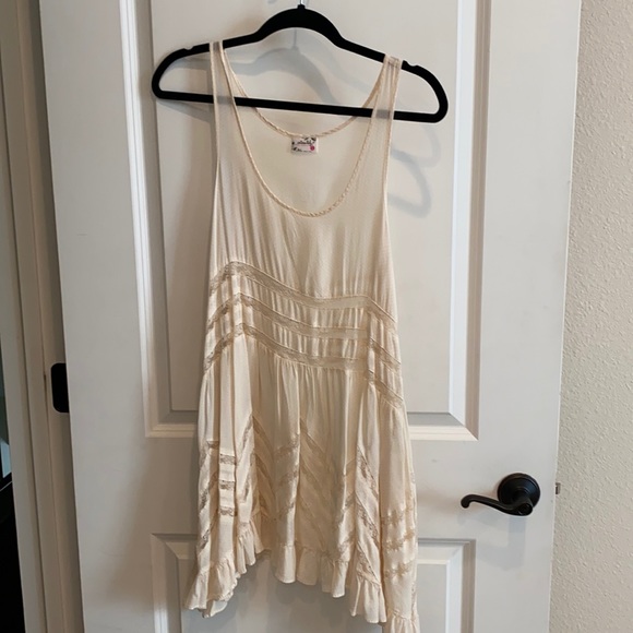 FREE PEOPLE cream and lace tank tunic - Picture 1 of 1